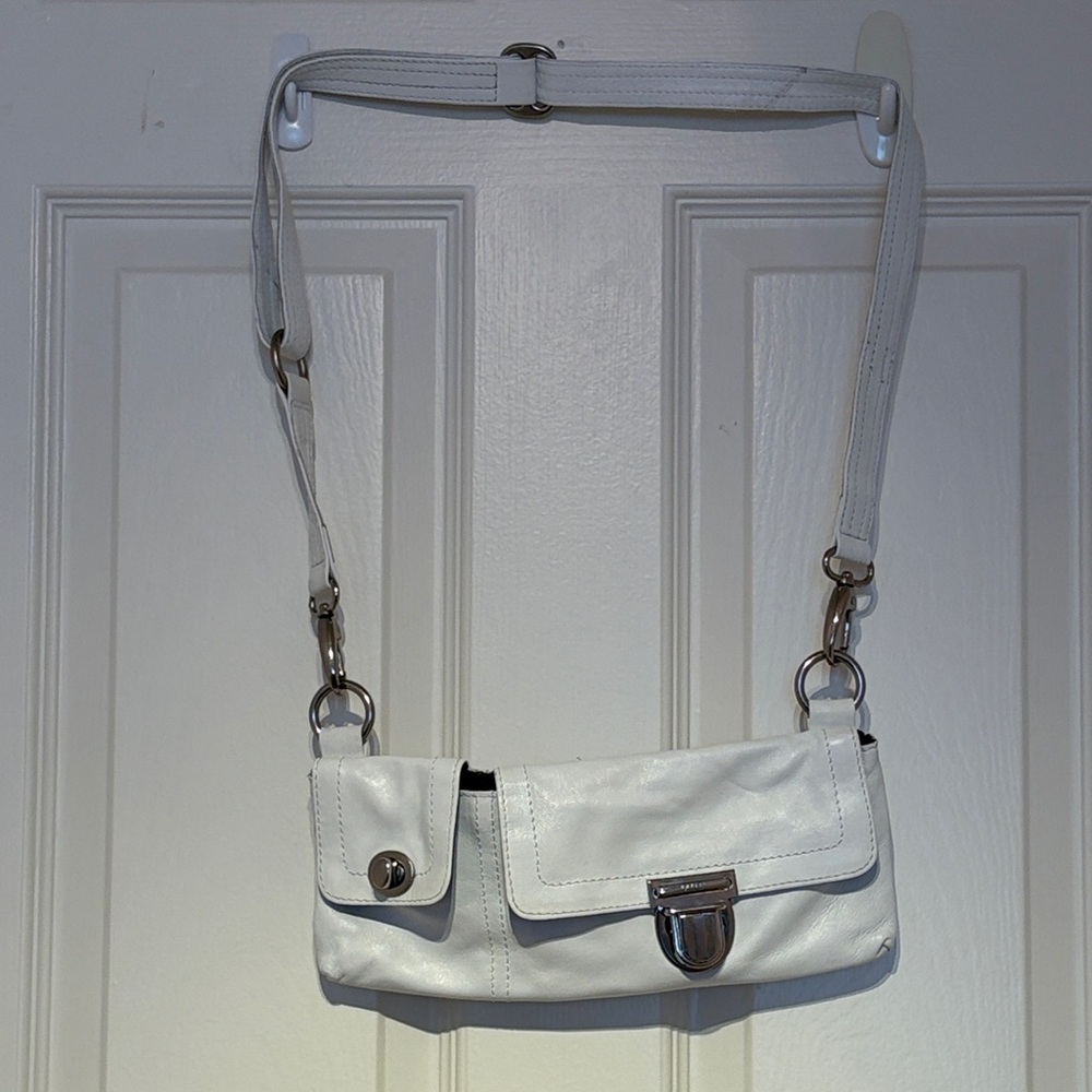 Mango White Shoulder Bag with Silver Accents
